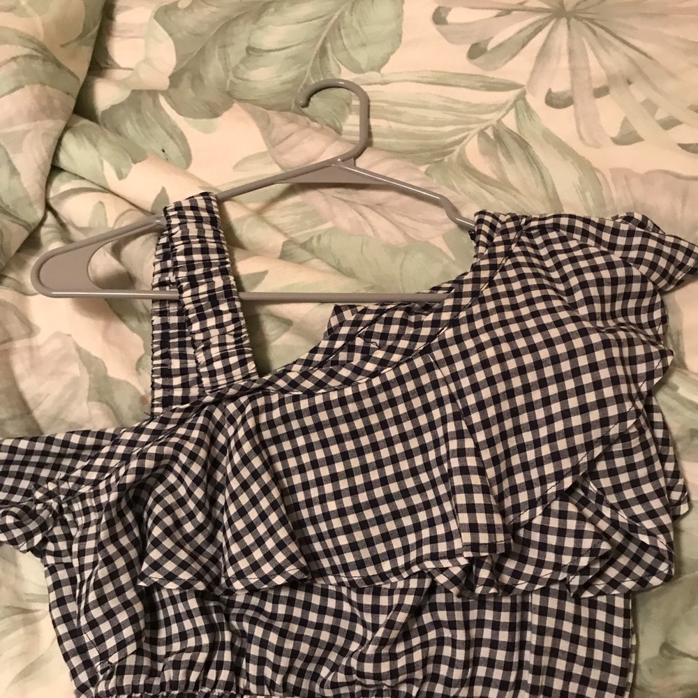 Blue gingham blouse